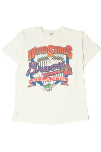 1991 Vintage World Series Atlanta Braves Single Stitch T-Shirt