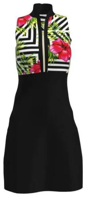 AB SPORT Women's Hibiscus Geo Print Sleeveless Golf Dress
