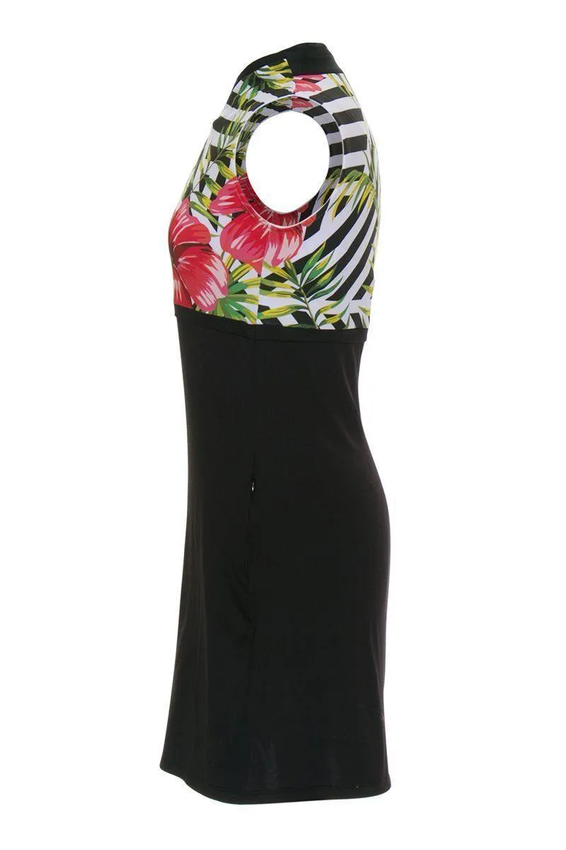 AB SPORT Women's Hibiscus Geo Print Sleeveless Women's Golf Dress