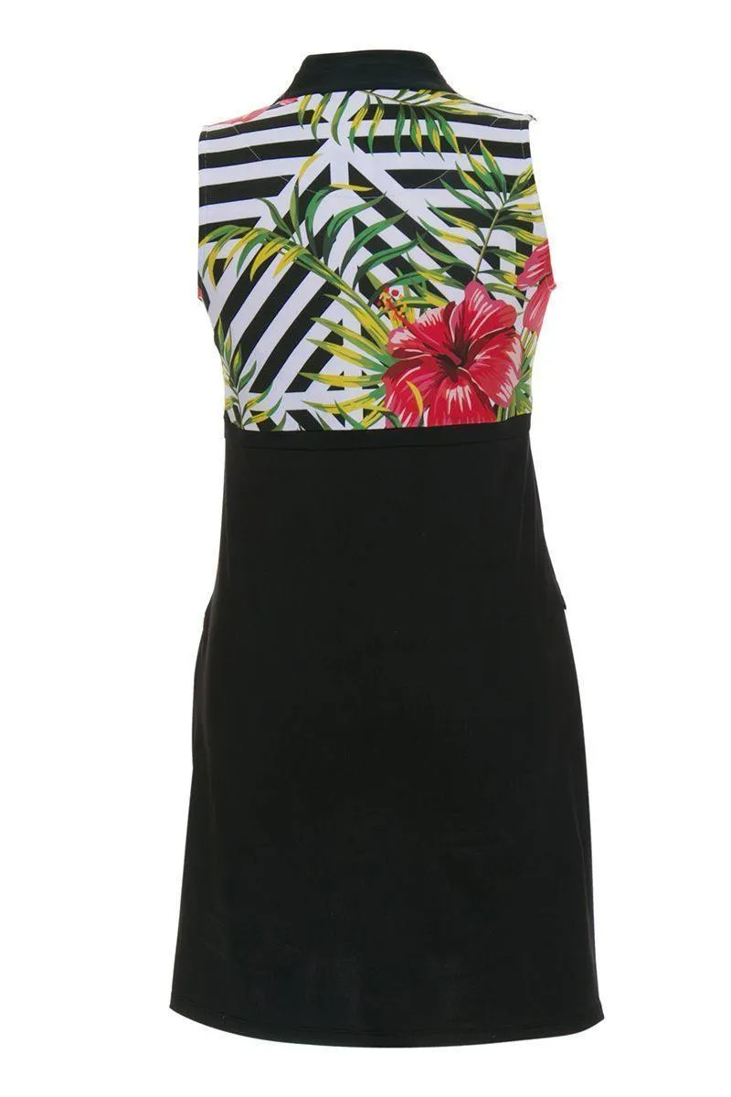 AB SPORT Women's Hibiscus Geo Print Sleeveless Women's Golf Dress