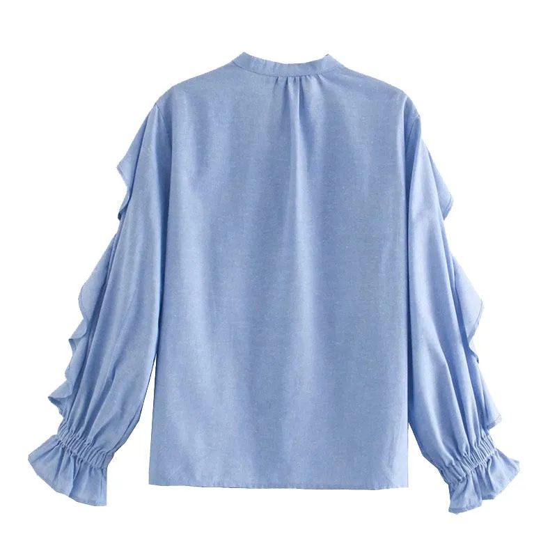 BLOUSE WITH RUFFLE TRIMS