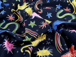 Fabric Godmother Luna Black Denim Fabric