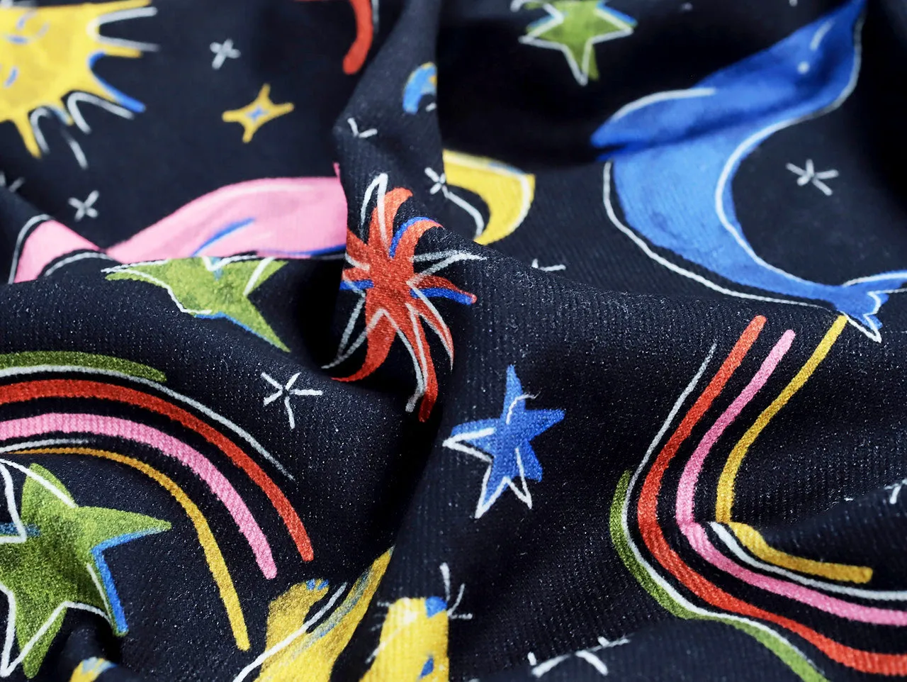 Fabric Godmother Luna Black Denim Fabric