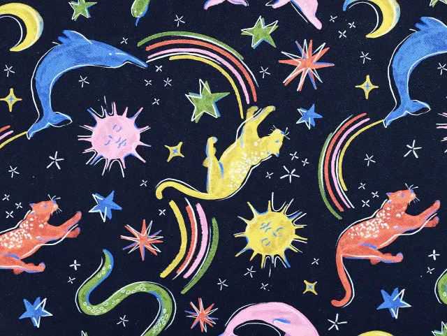 Fabric Godmother Luna Black Denim Fabric