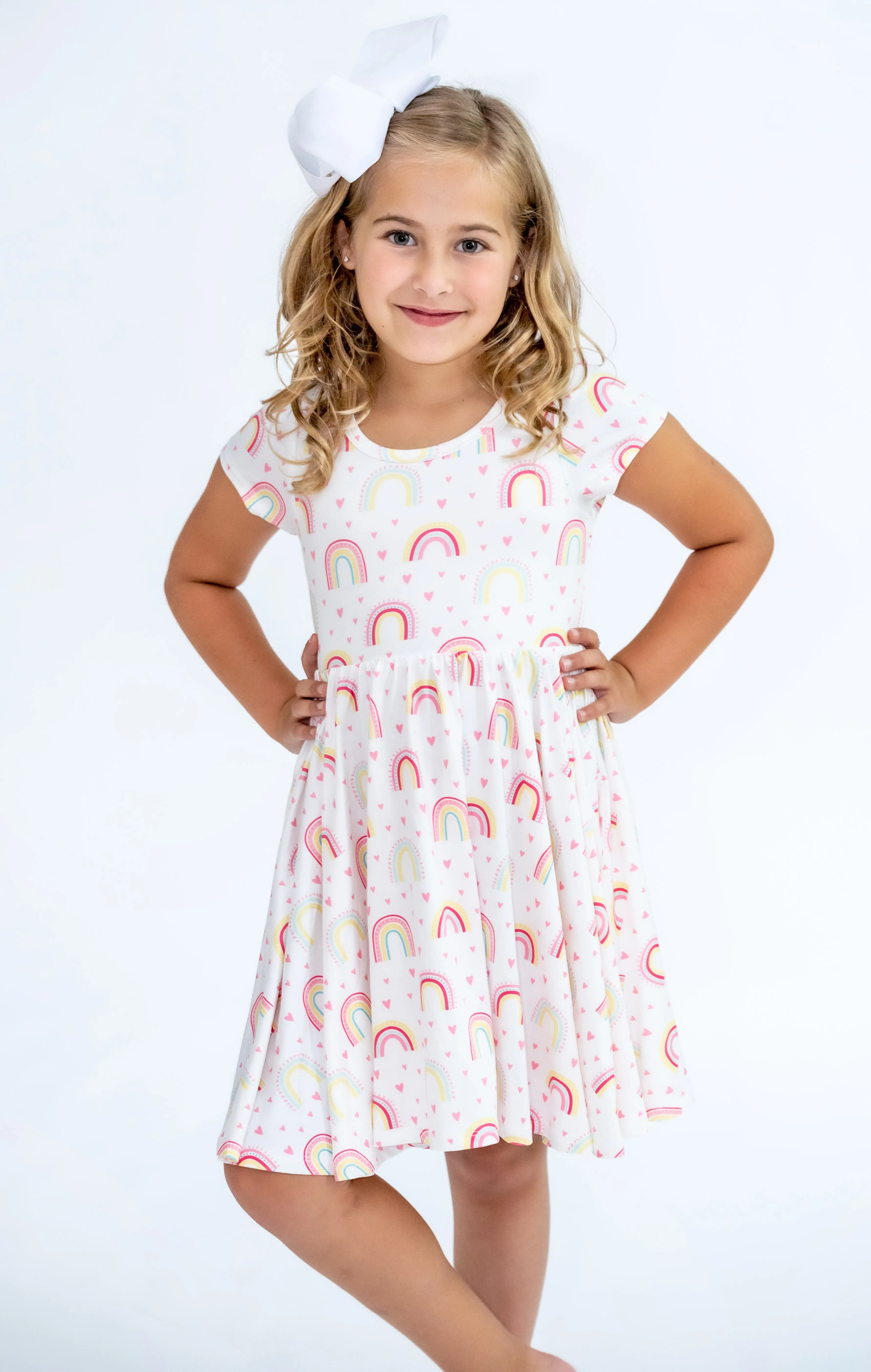 Magic Halloween Mini Ghosts - Girls Bamboo Twirl Dress