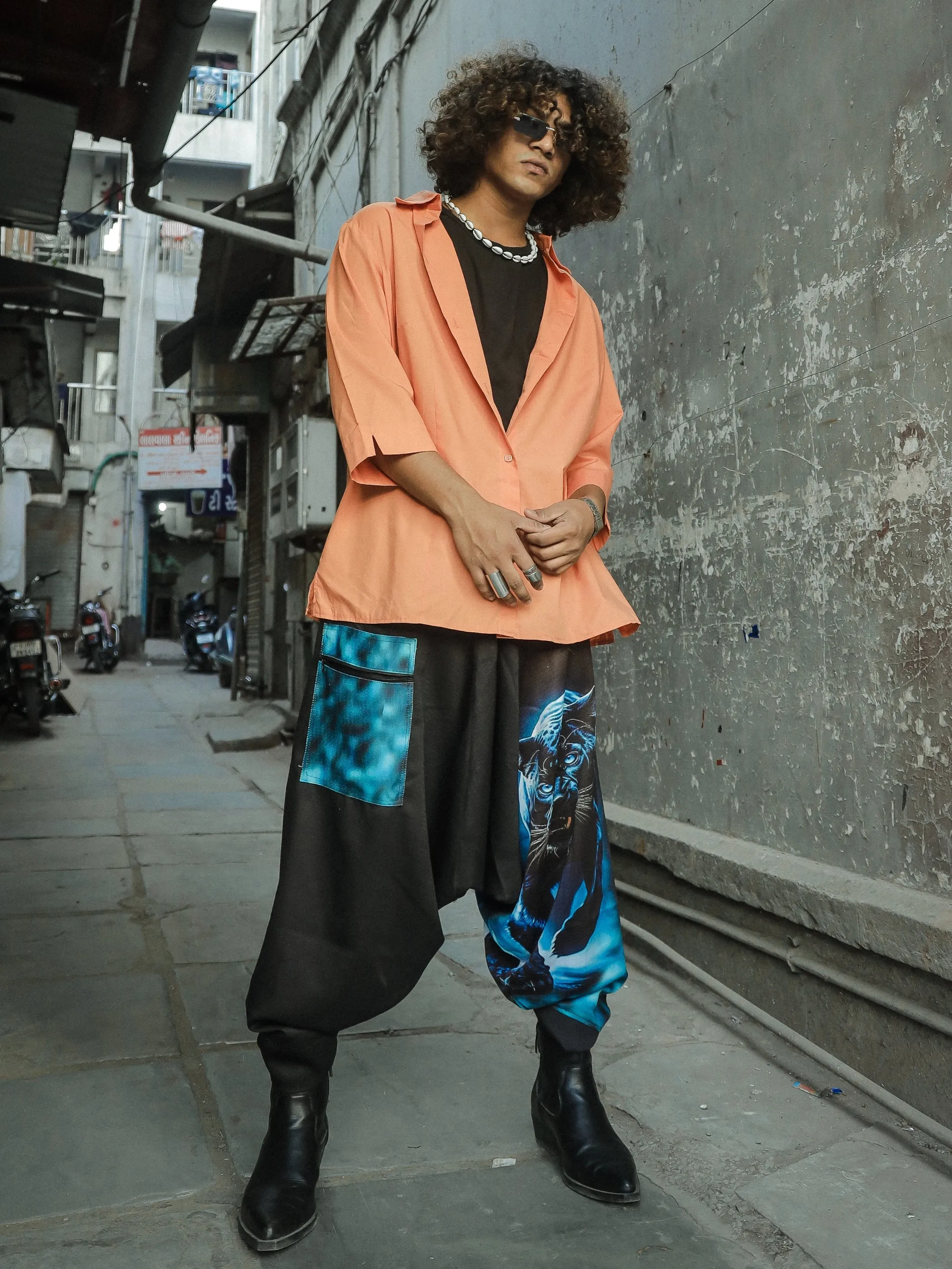 Men's Black Panther Harem Pants For Travel Dance Yoga
