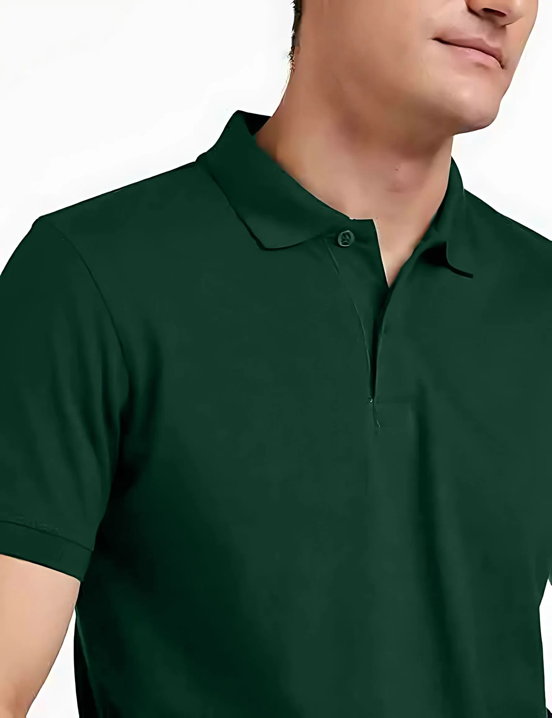 Men's Regular Fit Polo Neck Half Sleeve Solid Uniform T-Shirt | Polo T-Shirt for Men (Bottle Green)