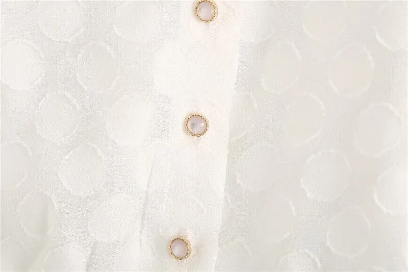 SEMI-SHEER POLKA DOT BLOUSE