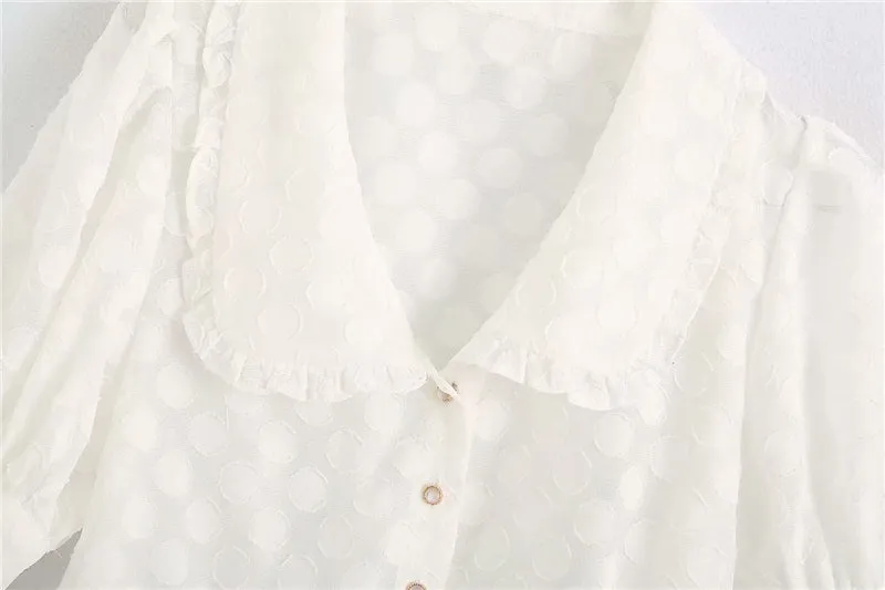 SEMI-SHEER POLKA DOT BLOUSE