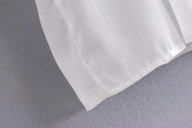 SEMI SHEER WHITE BLOUSE