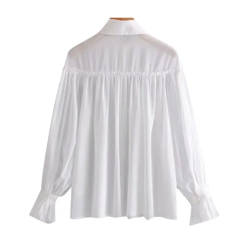 SEMI SHEER WHITE BLOUSE