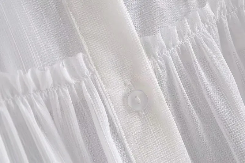 SEMI SHEER WHITE BLOUSE