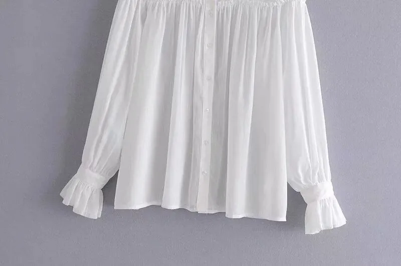 SEMI SHEER WHITE BLOUSE