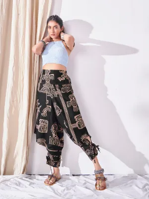 Women's Black Arabian Nights Hippy Harem Pants Boho Dance Yoga Track Pant