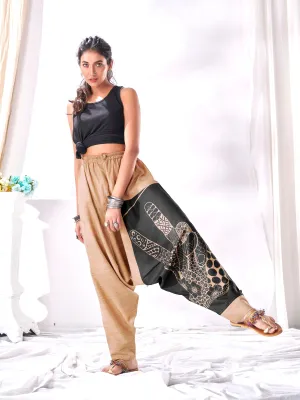 Women's Brown Peace Aladdin Hippy Boho Harem Pants For Yoga Dance