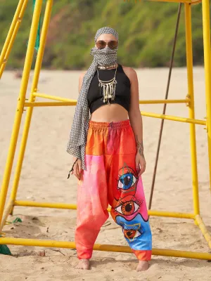 Women's Eye Triangle Bohemian Hippy Harem Pants For Travel Dance Yoga